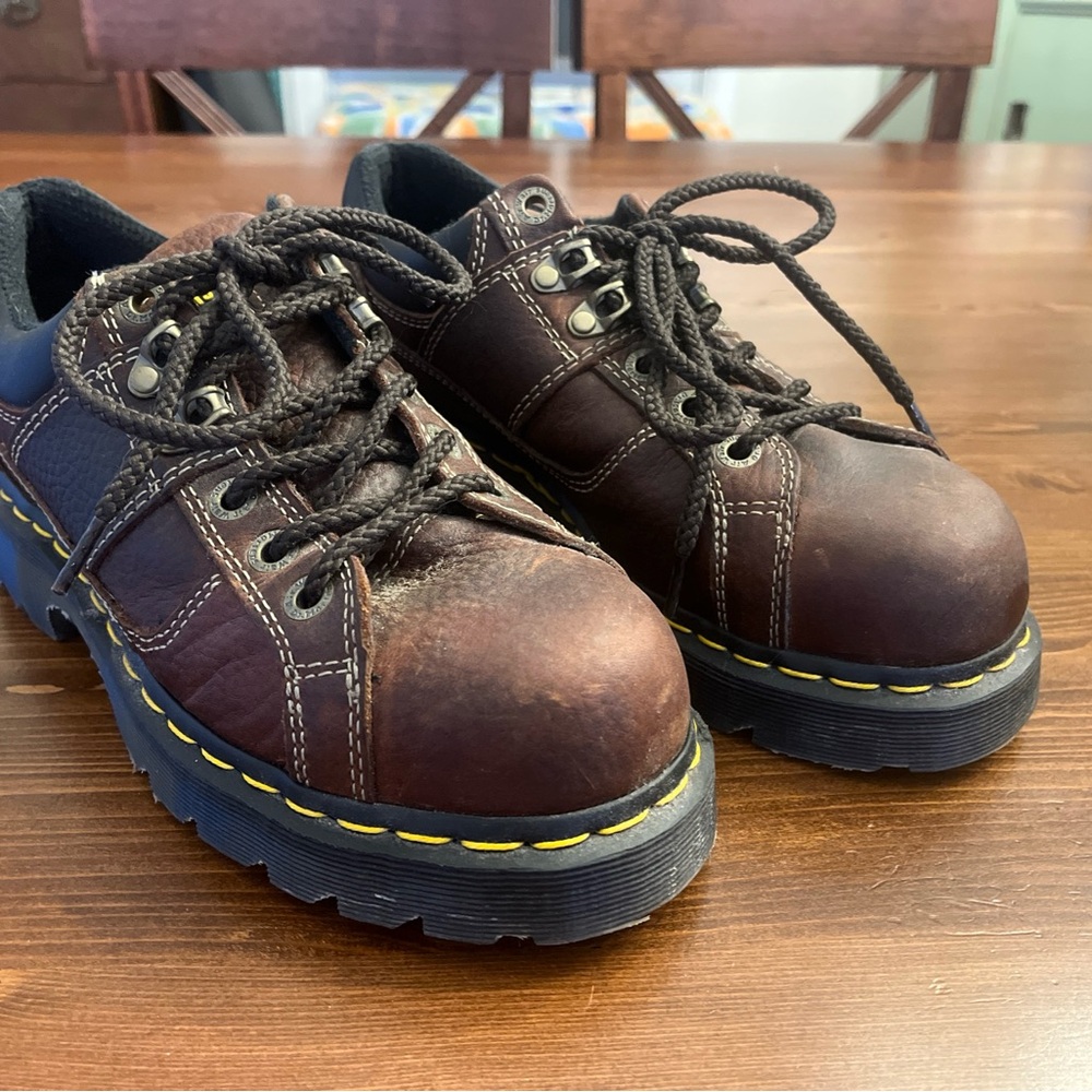 Dr. Martens DM229 Brown Leather Steel Toe Boots Shoes US M 7 W 8 - Picture 6 of 6